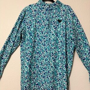 Bad Birdie Liquid Courage Quarter Zip‎ Pullover Men's M Blue Green Soft Golf